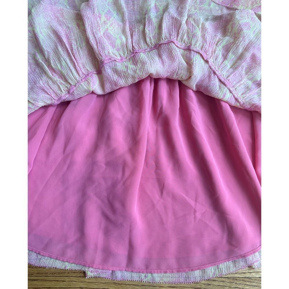 Generation Love Cora Mini Silk Skirt Nwt Neon Yellow Pink Snake Print Sz Medium — image 8 of 8